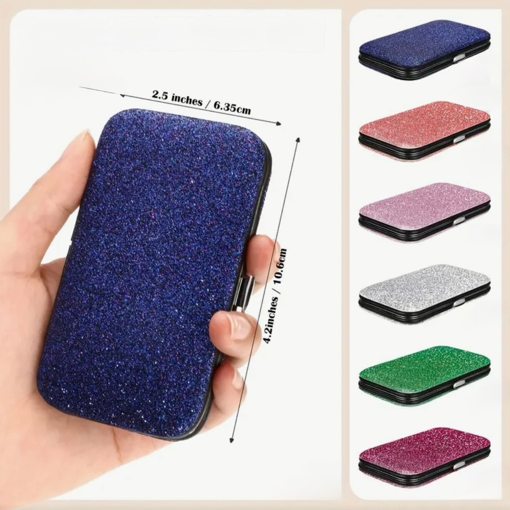 8pc Manicure Set in Glitter Case - Picture 2 of 3